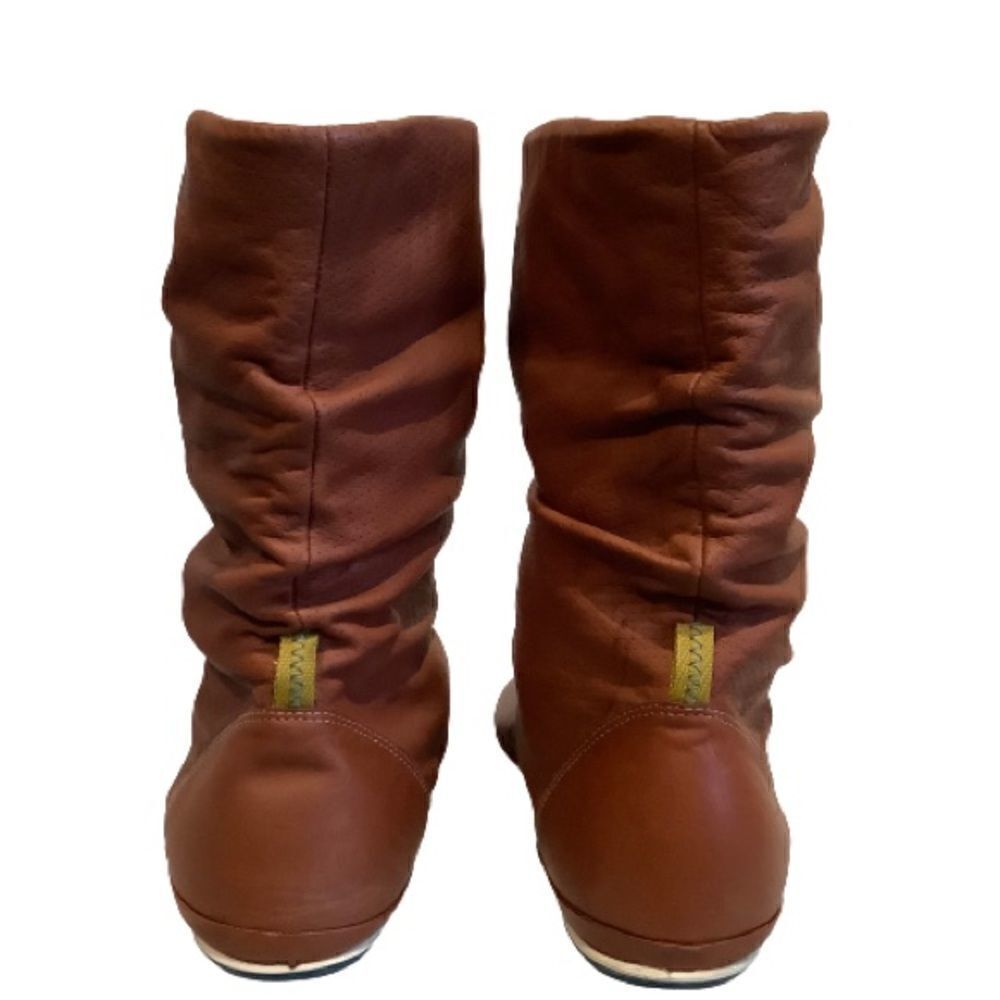 ECCO BROWN BREATHABLE LEATHER PULL ON BOOTIES SIZE 41 - Picture 5 of 16